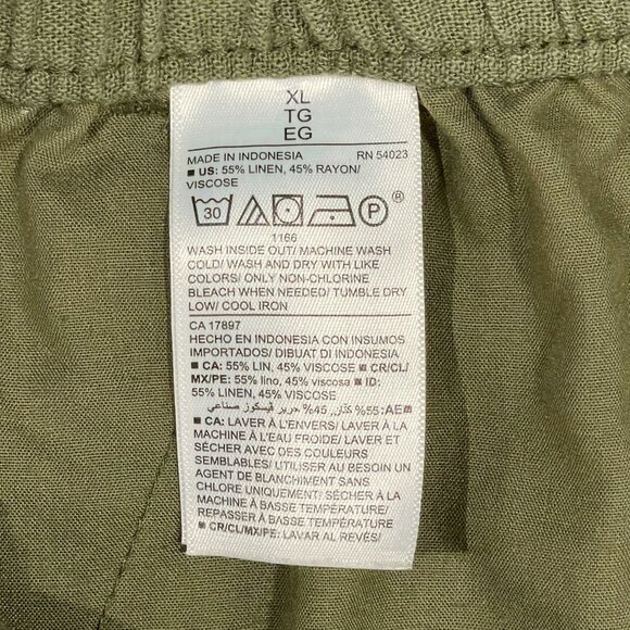 High-Waisted Wide-Leg Linen-Blend Pants | Hunter Green | Drawstring Waist - Picture 6 of 11